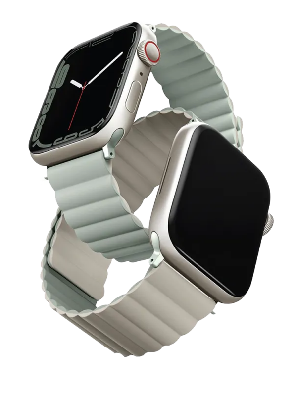 Чехол uniq для Apple Watch 45/44/42 mm ремешок Revix reversible Magnetic Sage/Beige