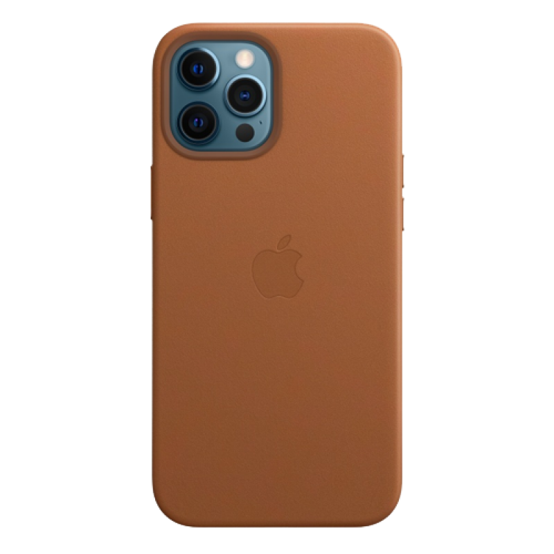 Чехол Apple iPhone 12 Pro Max Leather Case MagSafe (Золотисто-коричневый)