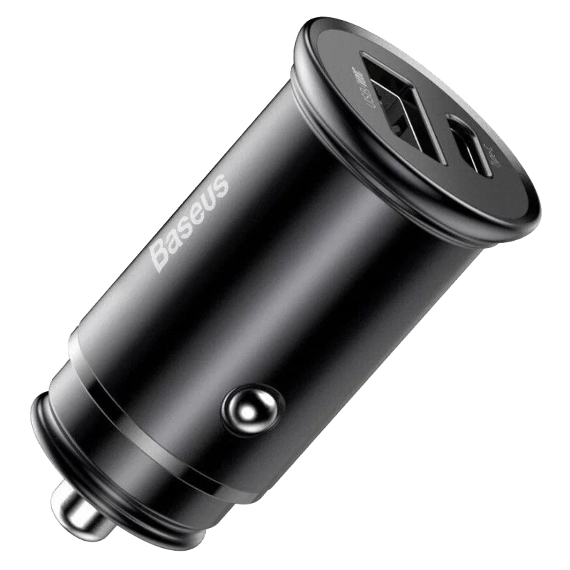 Блок АЗУ Baseus Circular Metal PPS Quick Charger Car Charger 30W(Support VOOC)Black